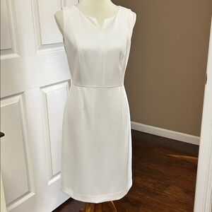 Talbots Ivory Stretch Crepe Sheath Dress Size 6